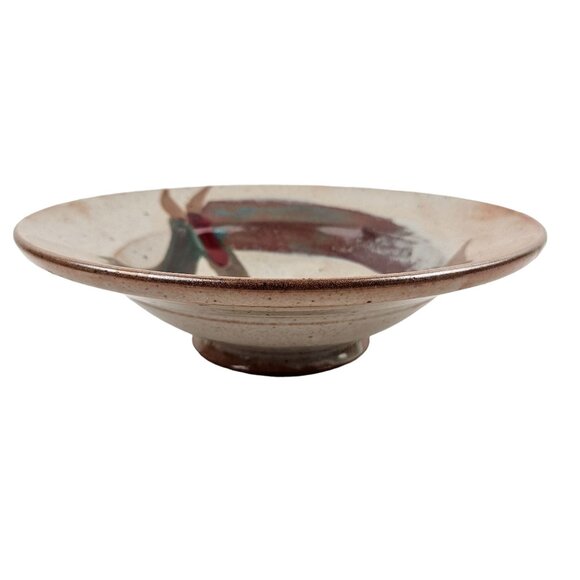 Art Studio Bowl Abstract Design 10 in Stoneware Pottery Decor Rustic Home Decor - Picture 8 of 10